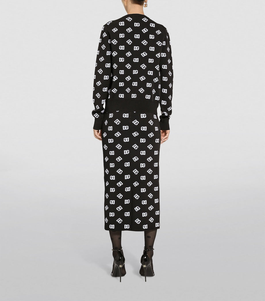 Multi Knit Monogram Skirt