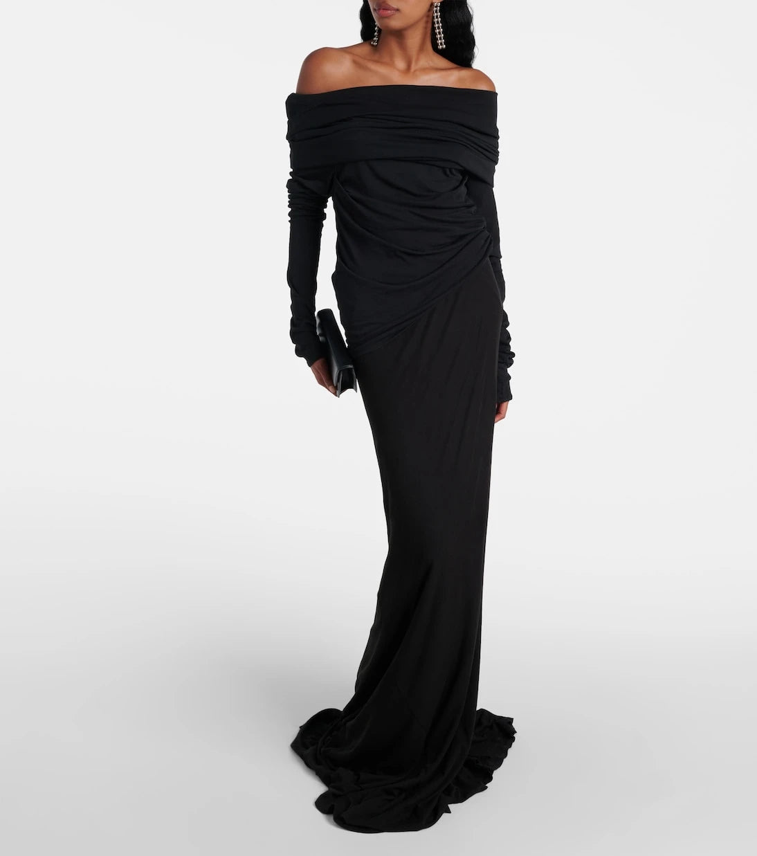 Entire Studios - Bound draped off-shoulder jersey top