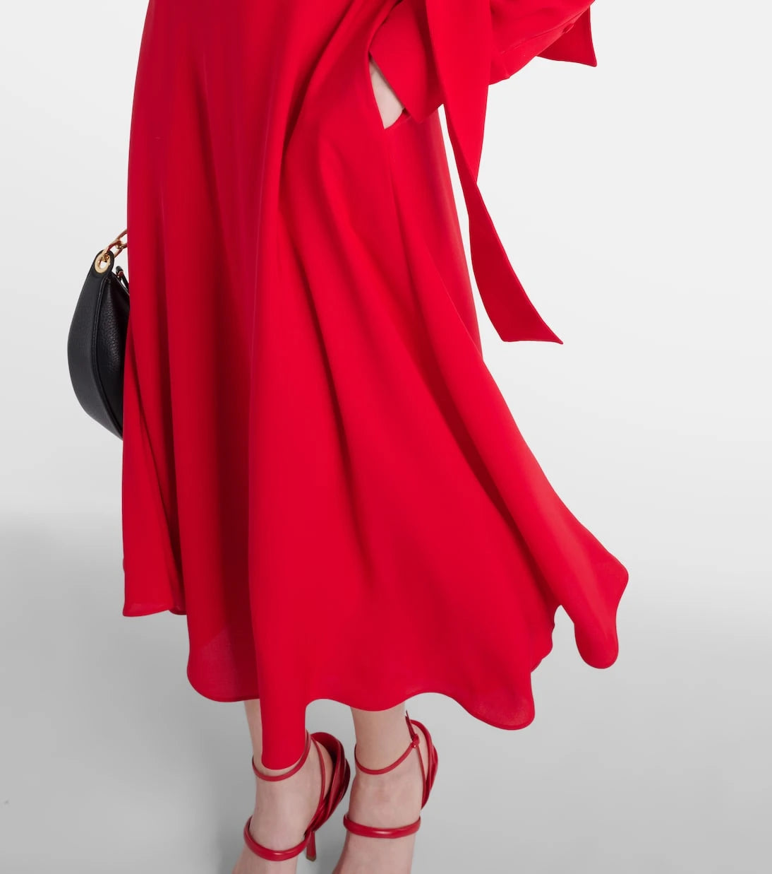 Valentino - Tie-neck silk midi dress