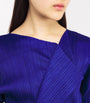 Pleats Please Issey Miyake Blue Long-Sleeve Light Wave Top