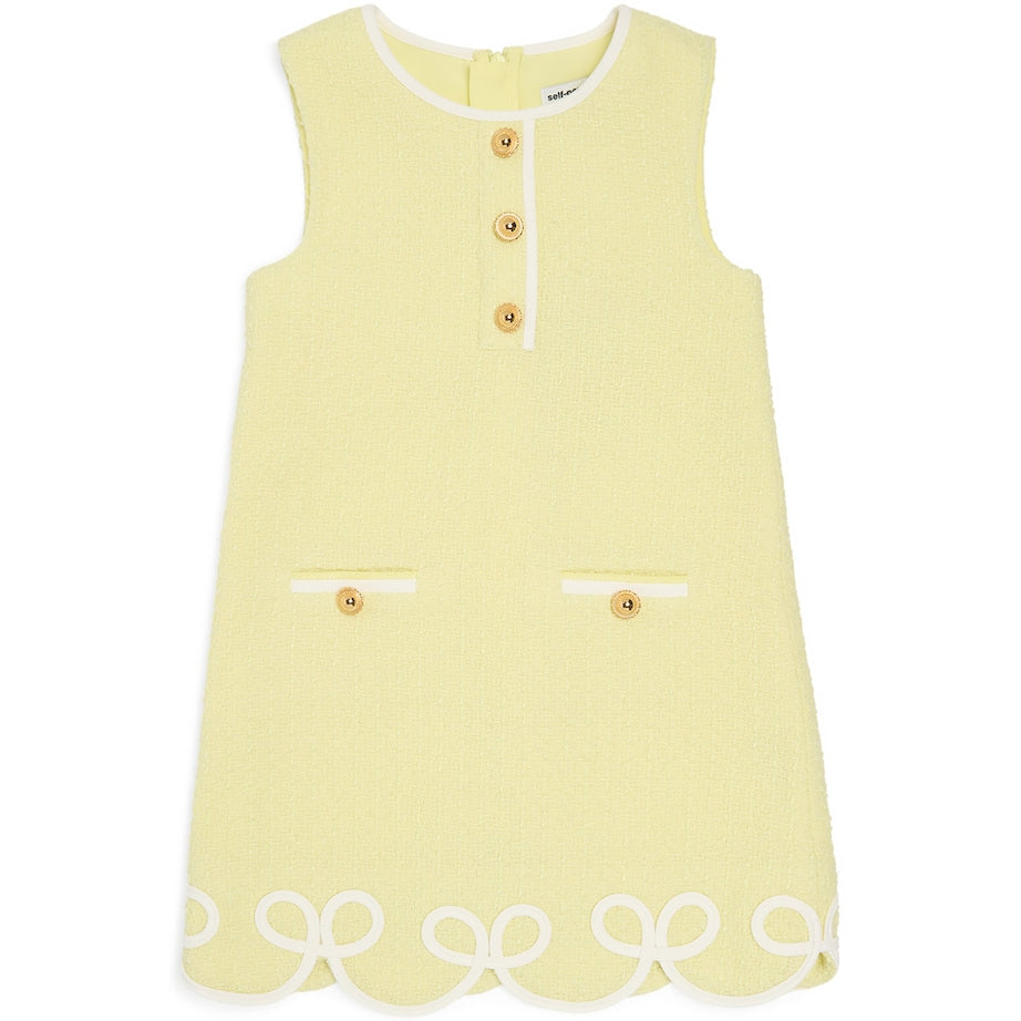 Self-Portrait Kids Yellow Bouclé Mini Dress (3-12 Years)