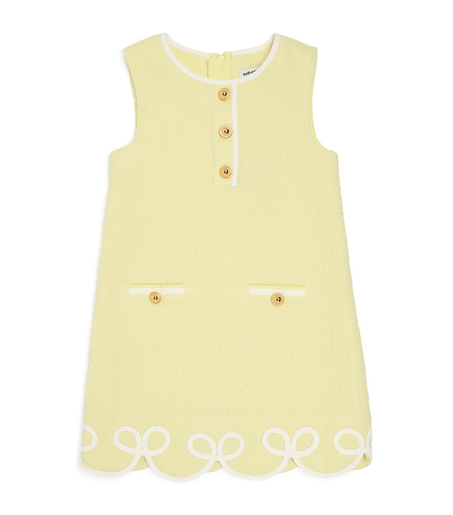 Self-Portrait Kids Yellow Bouclé Mini Dress (3-12 Years)