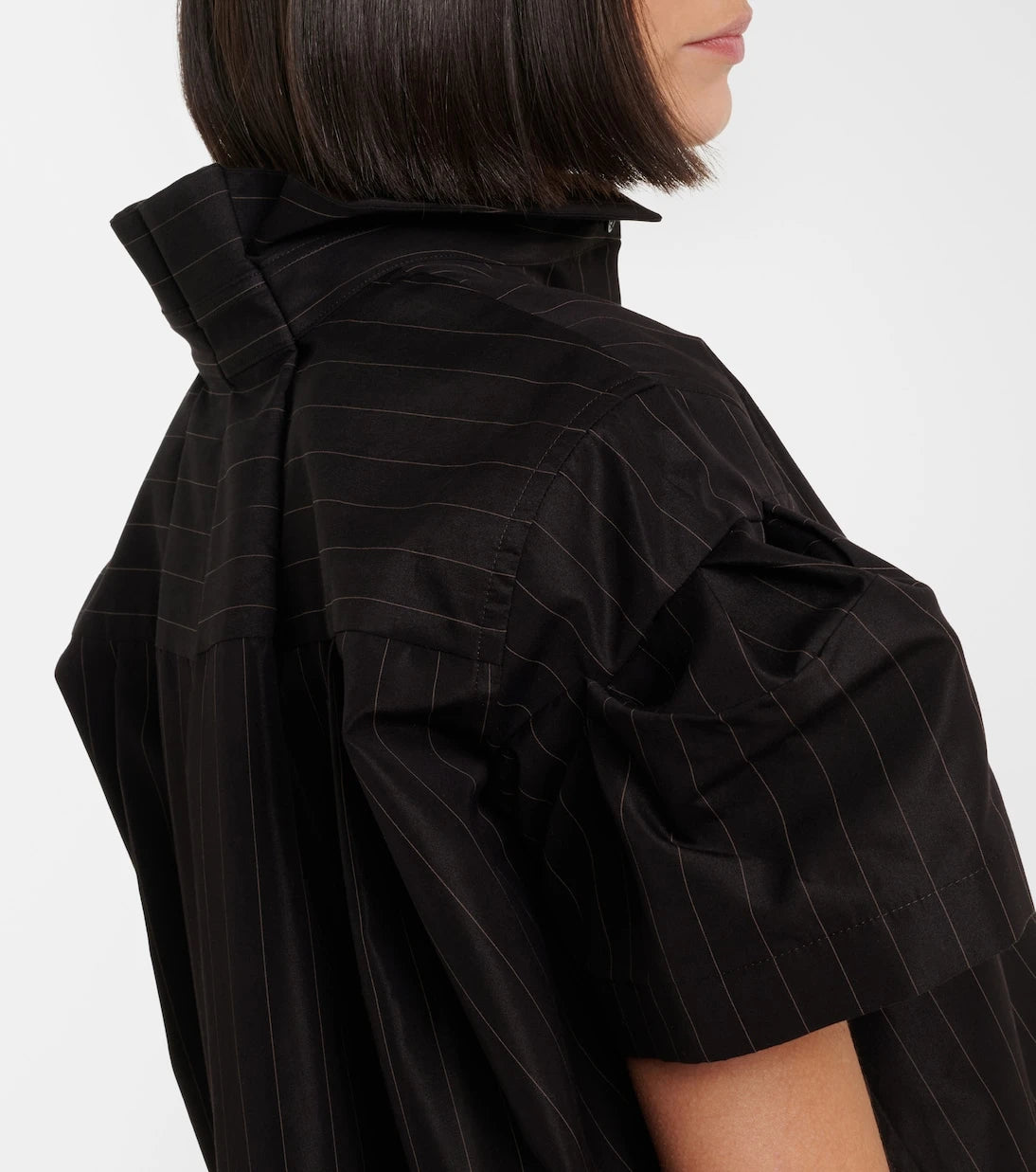 Sacai - بلوزة مخططة من مزيج القطن