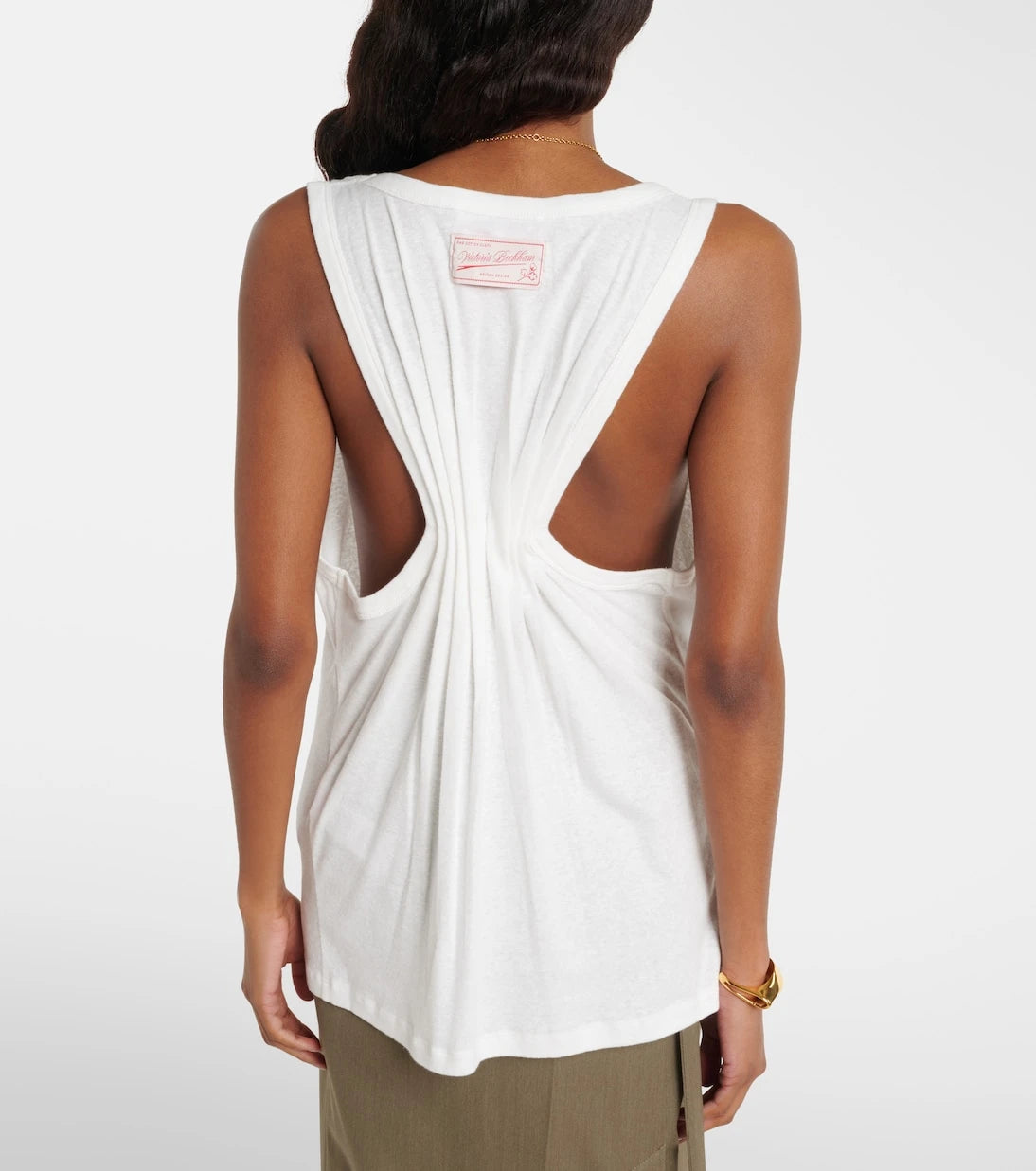 Victoria Beckham - Split cotton and linen tank top