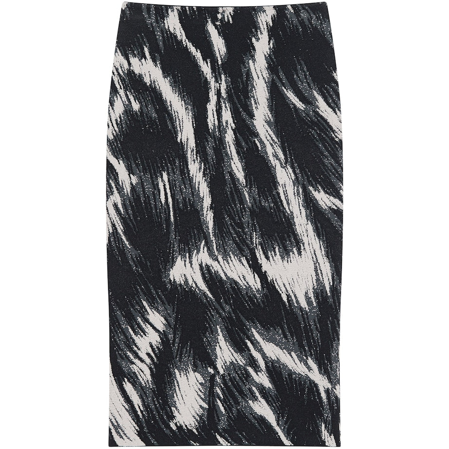 Givenchy Grey Animal Jacquard Pencil Midi Skirt