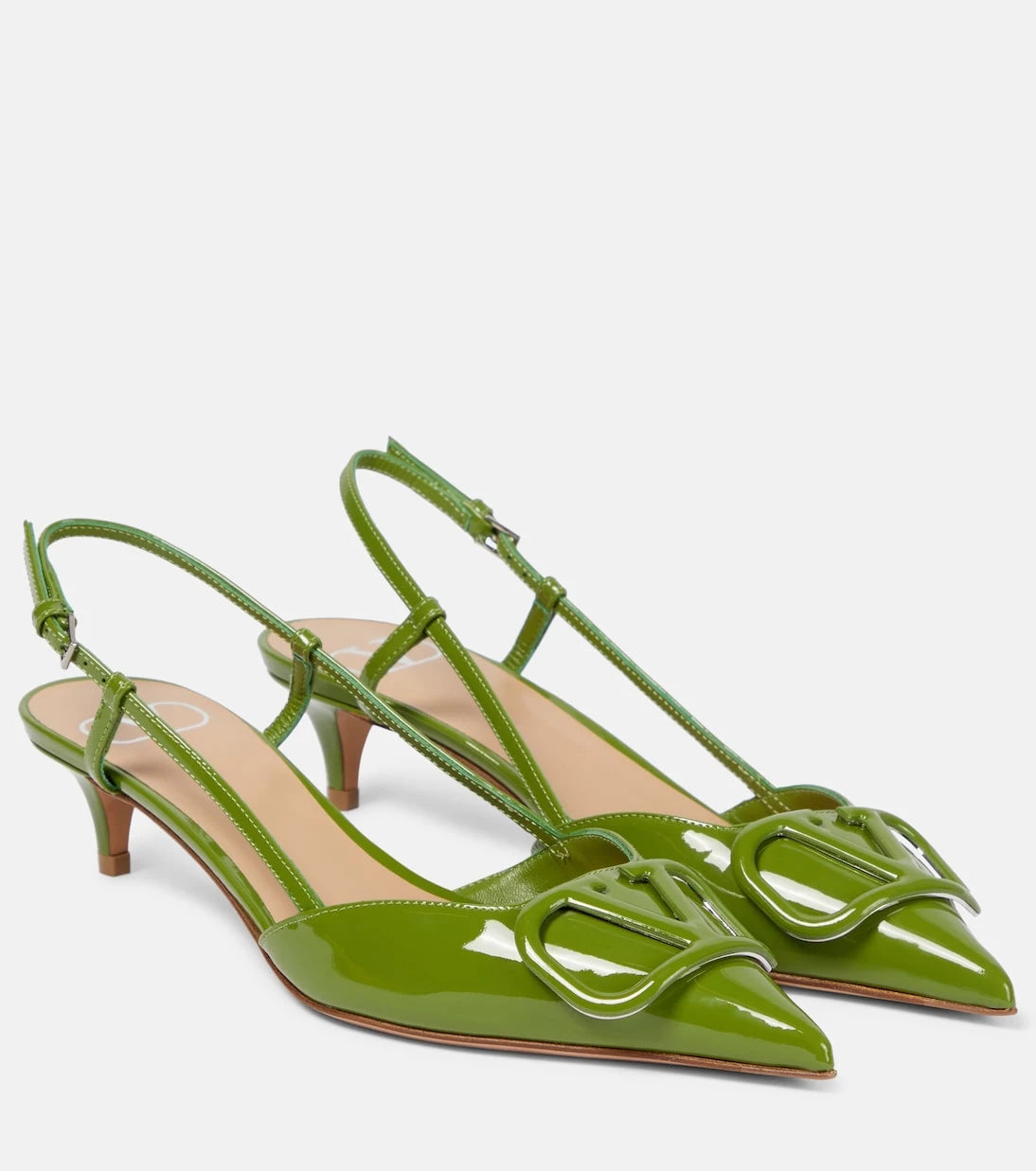 Valentino Garavani - VLogo patent leather slingback pumps