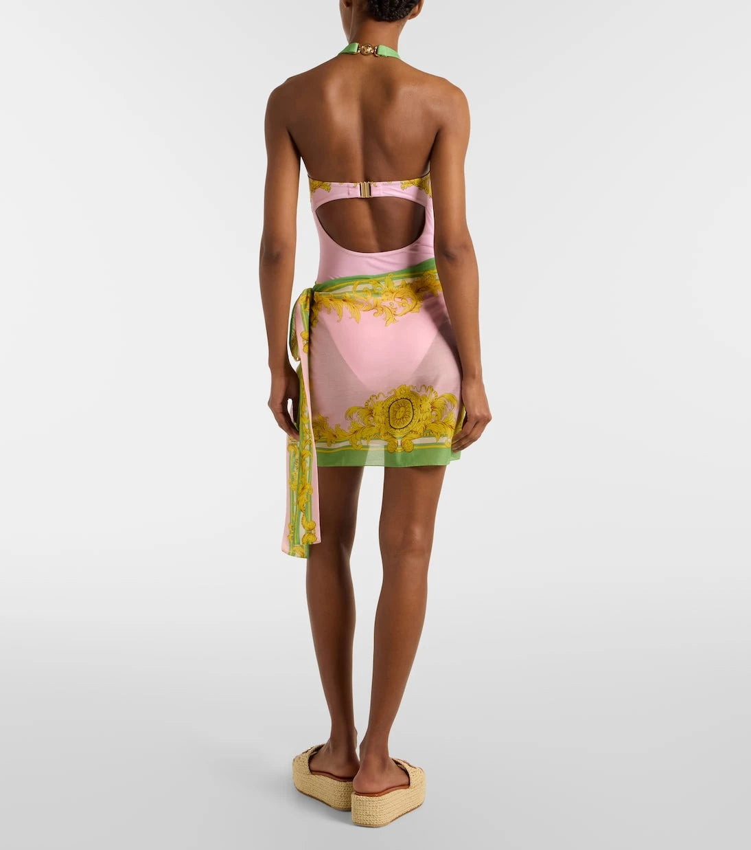 Versace - Cotton and silk voile beach cover-up