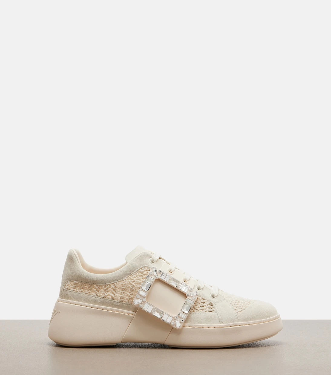 Roger Vivier - Viv Skate suede-trimmed platform sneakers
