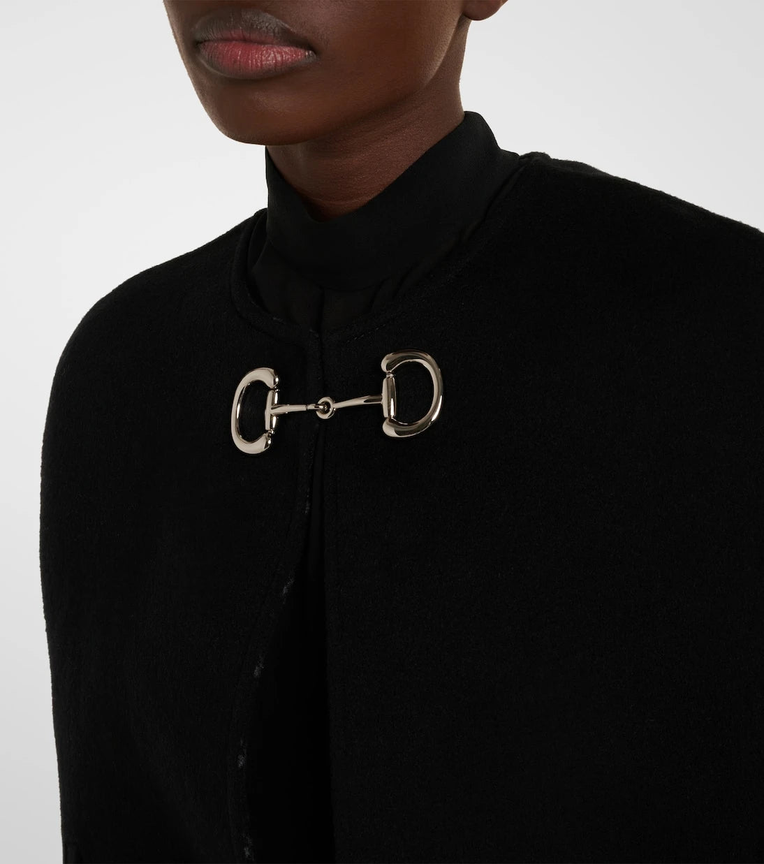 Gucci - Horsebit wool and silk cape