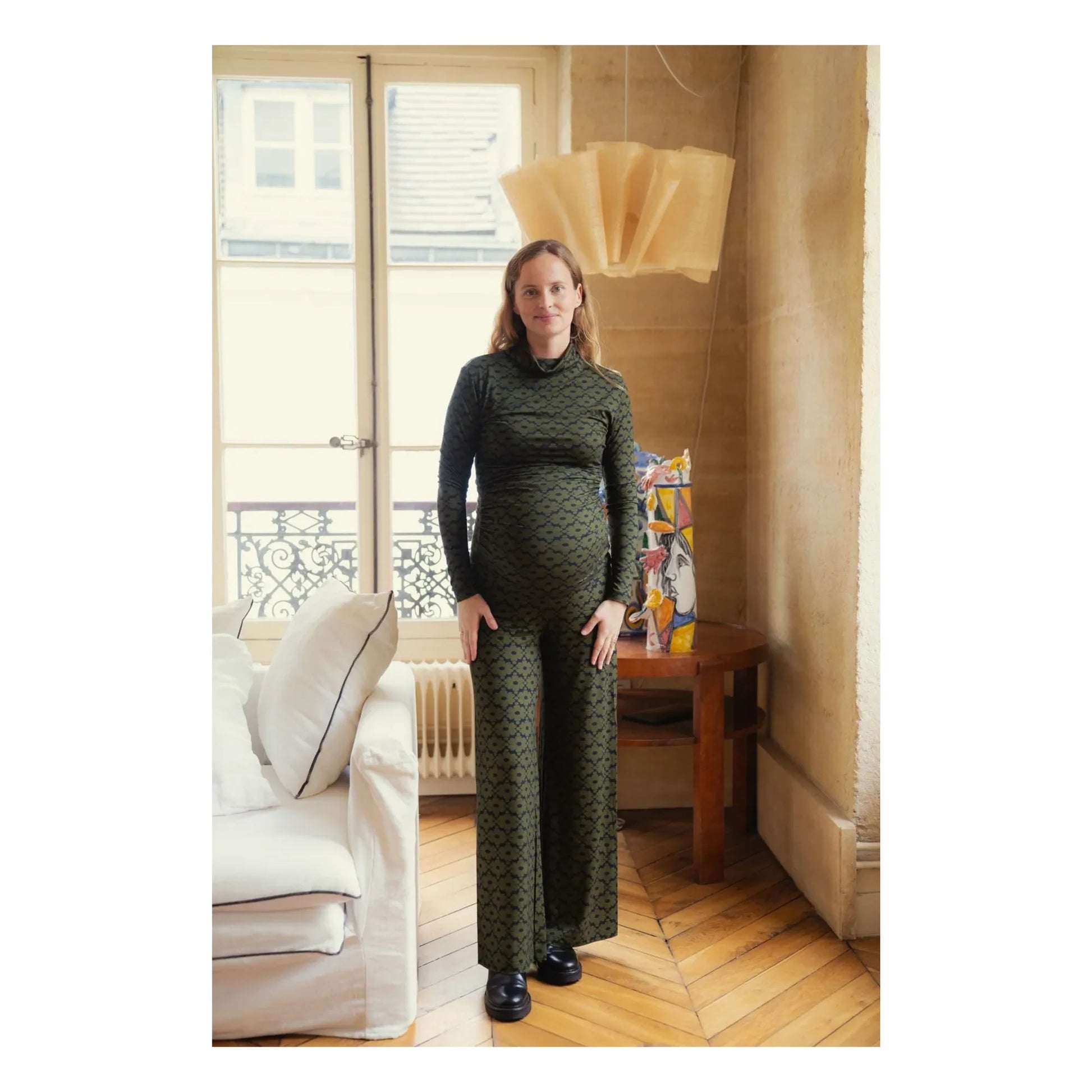 Paloma Collection - Mathilda Seventies Pregnancy Top | Khaki