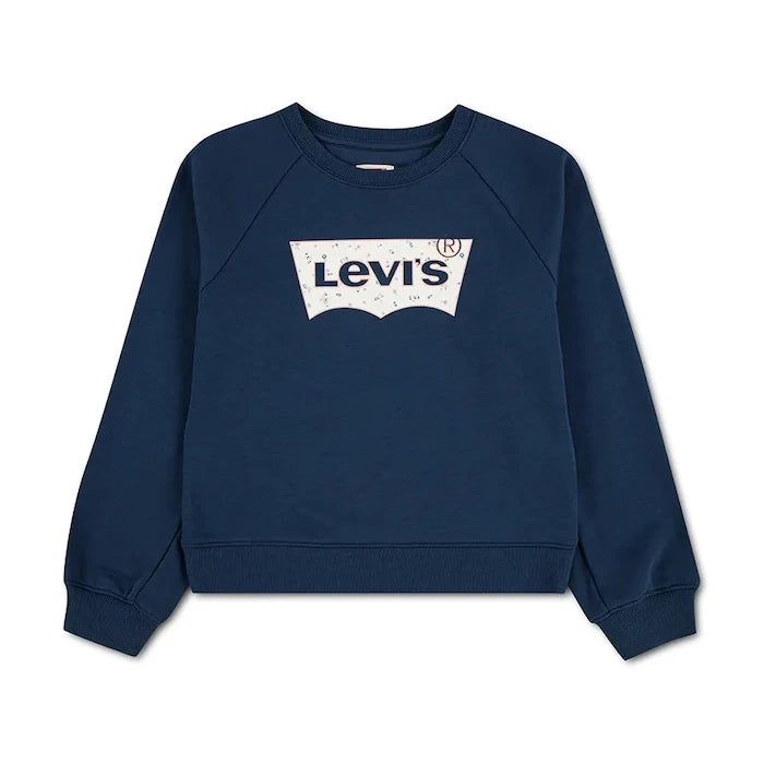 Levi's çocuk pamuklu FLORAL BATWING CREW sweatshirt