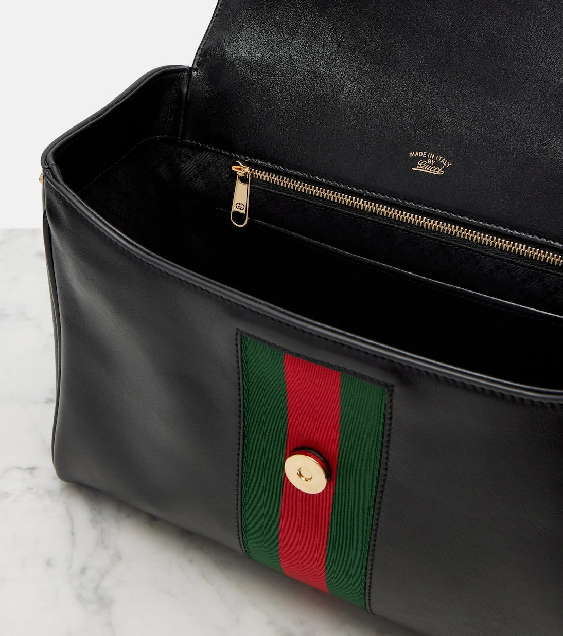 Gucci - حقيبة توت متوسطة من الجلد طراز Paparazzo