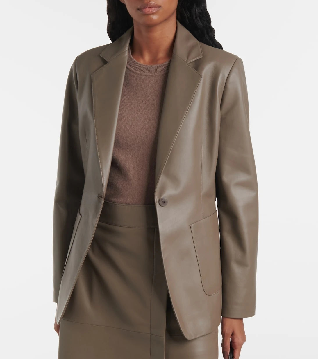 Joseph - Leather single-breasted blazer