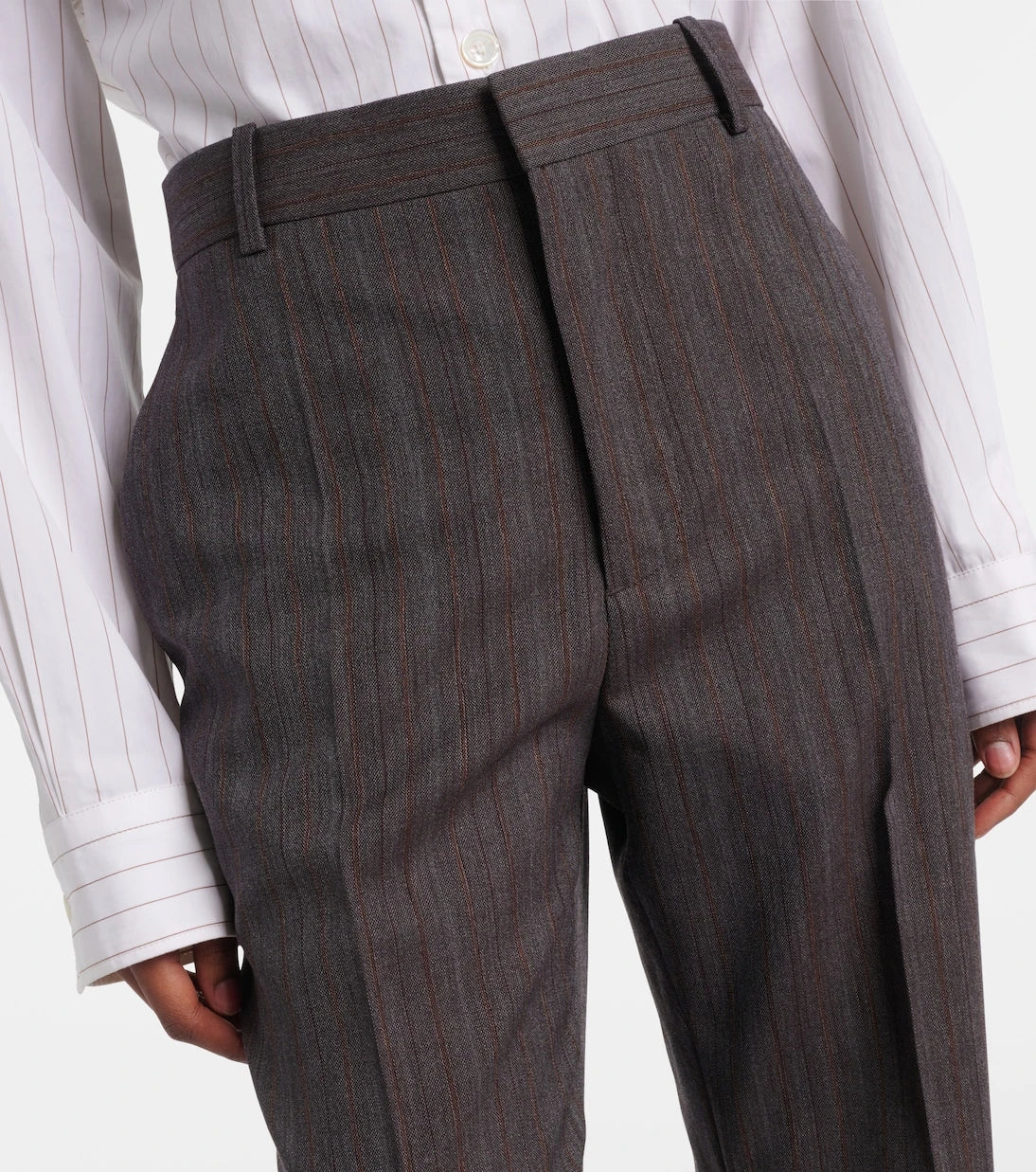 Bottega Veneta - Yüksek belli yün ispanyol paça pantolon