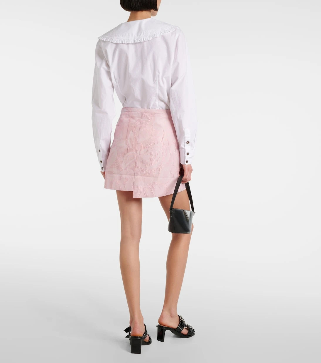 Ganni - Jacquard wrap skirt