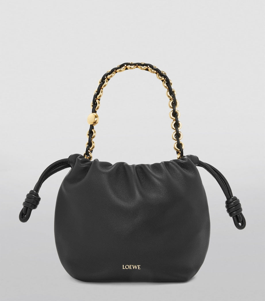 LOEWE Black Mini Leather Flamenco Purse