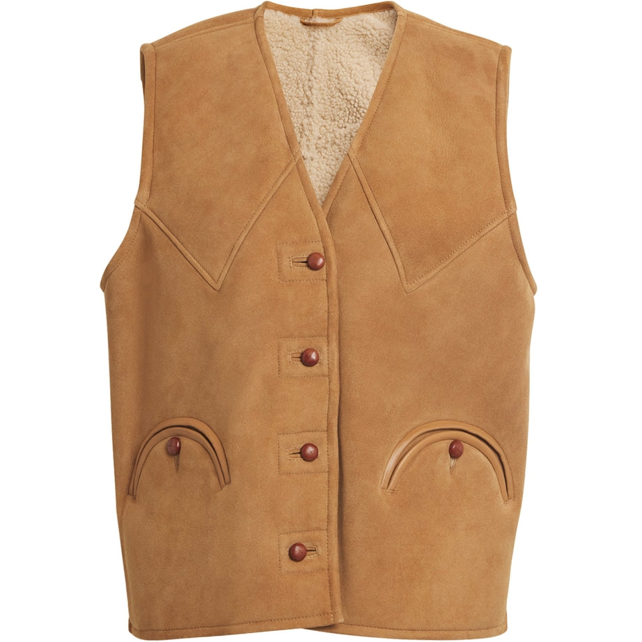Blazé Milano Brown Shearling Tatoosh Gilet