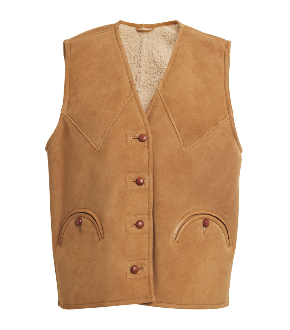 Blazé Milano Brown Shearling Tatoosh Gilet