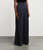 Max Mara Blue Wool Jersey Palazzo Trousers