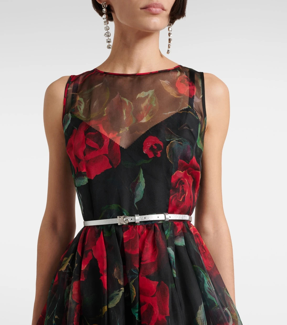 Dolce&Gabbana - حزام DG بجلد معدني 10 ملم