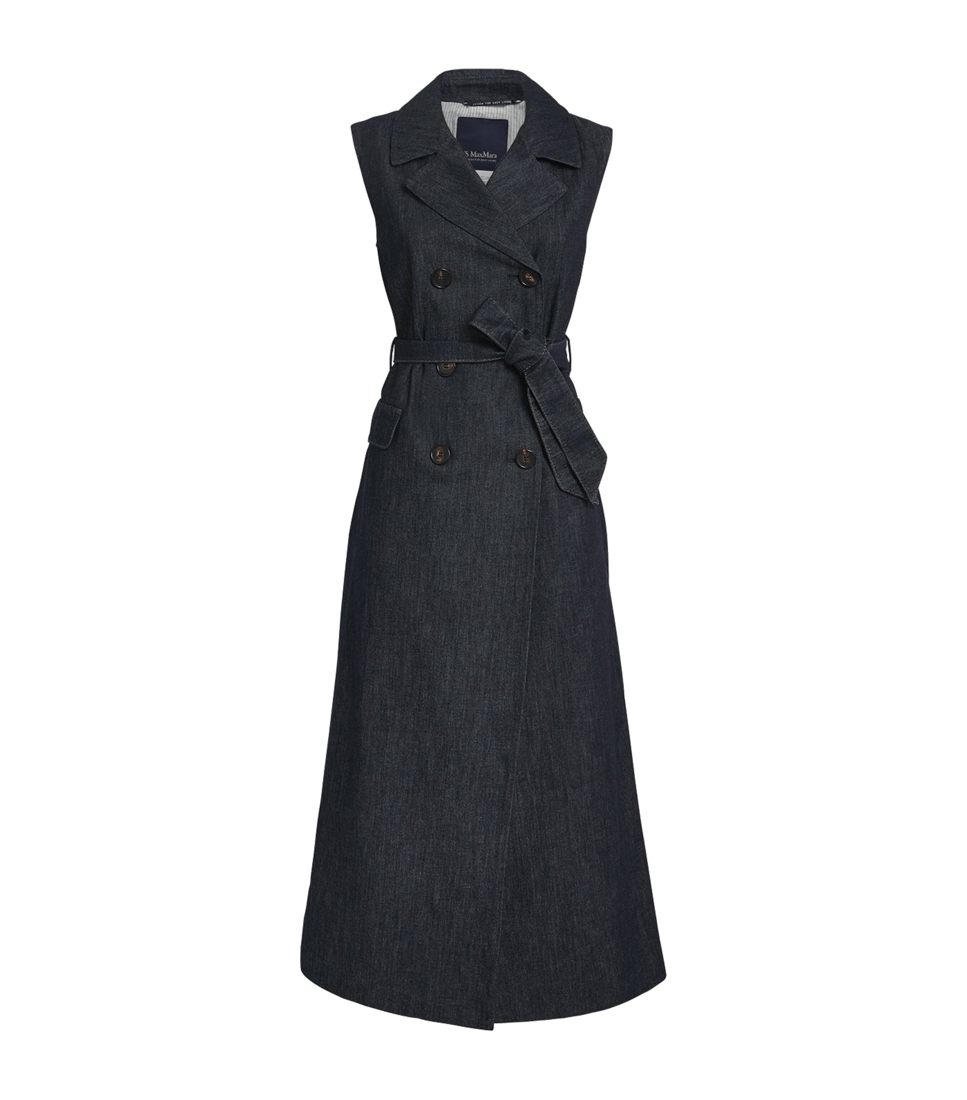 Denim Double-Breasted Midi Dress ULTRAMARINE