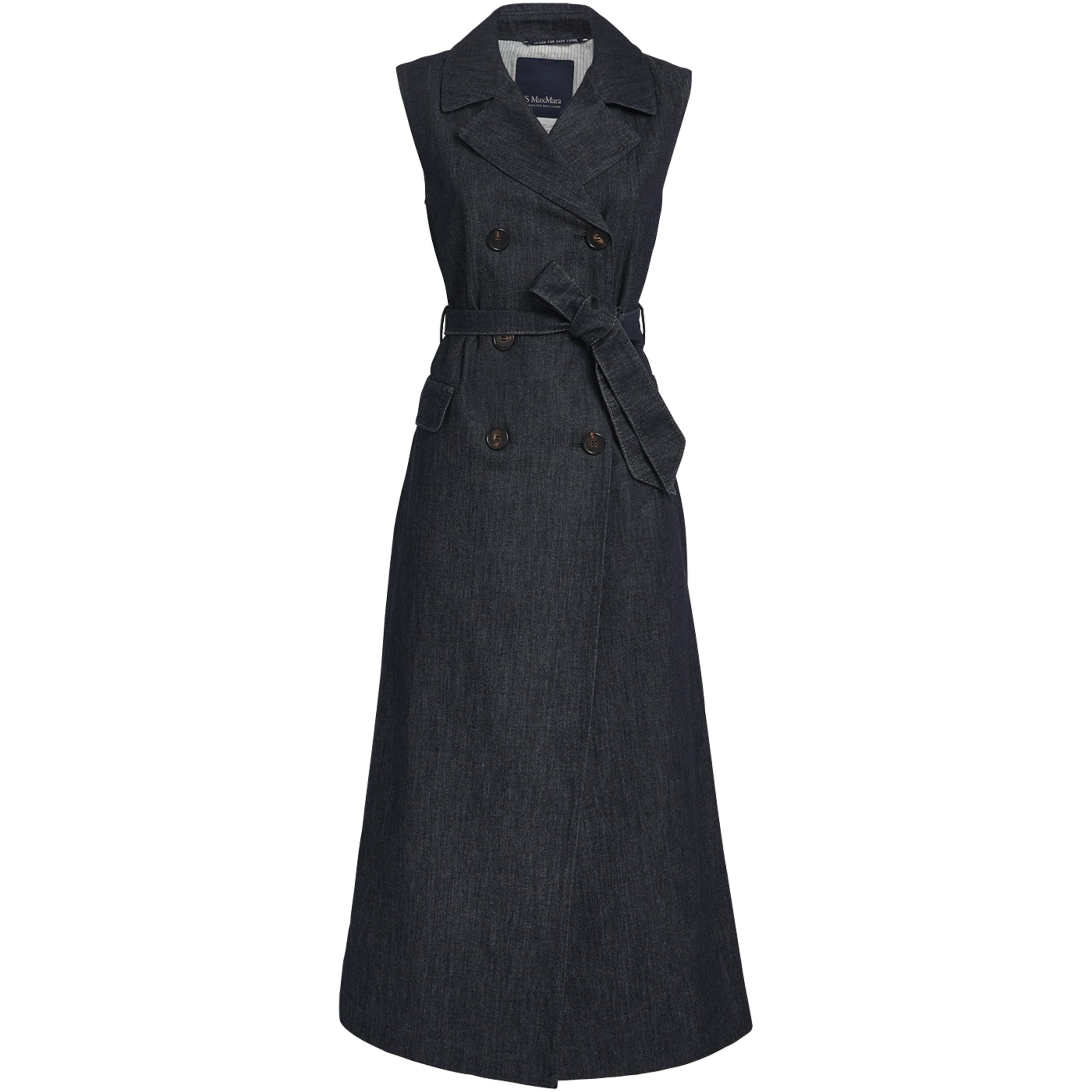 Max Mara Blue Denim Double-Breasted Midi Dress