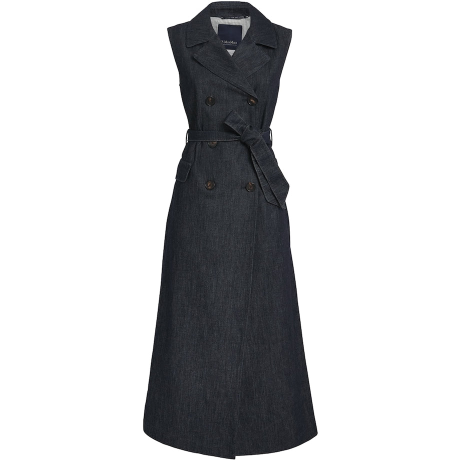 Denim Double-Breasted Midi Dress ULTRAMARINE