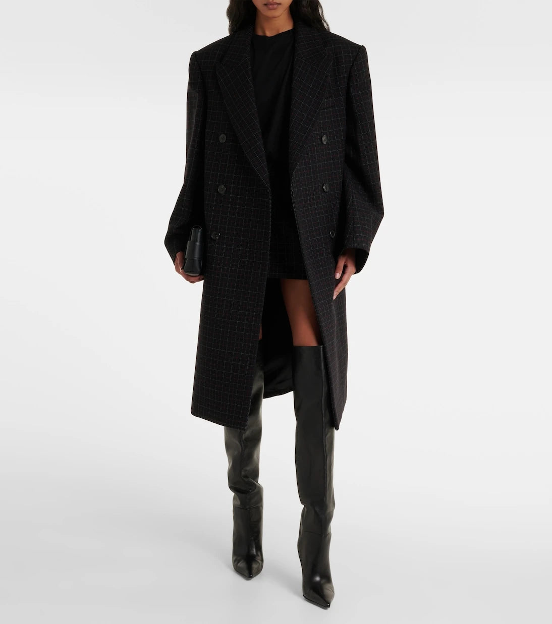 Wardrobe.NYC - معطف صوف بكر فضفاض بنقشة الكاروهات