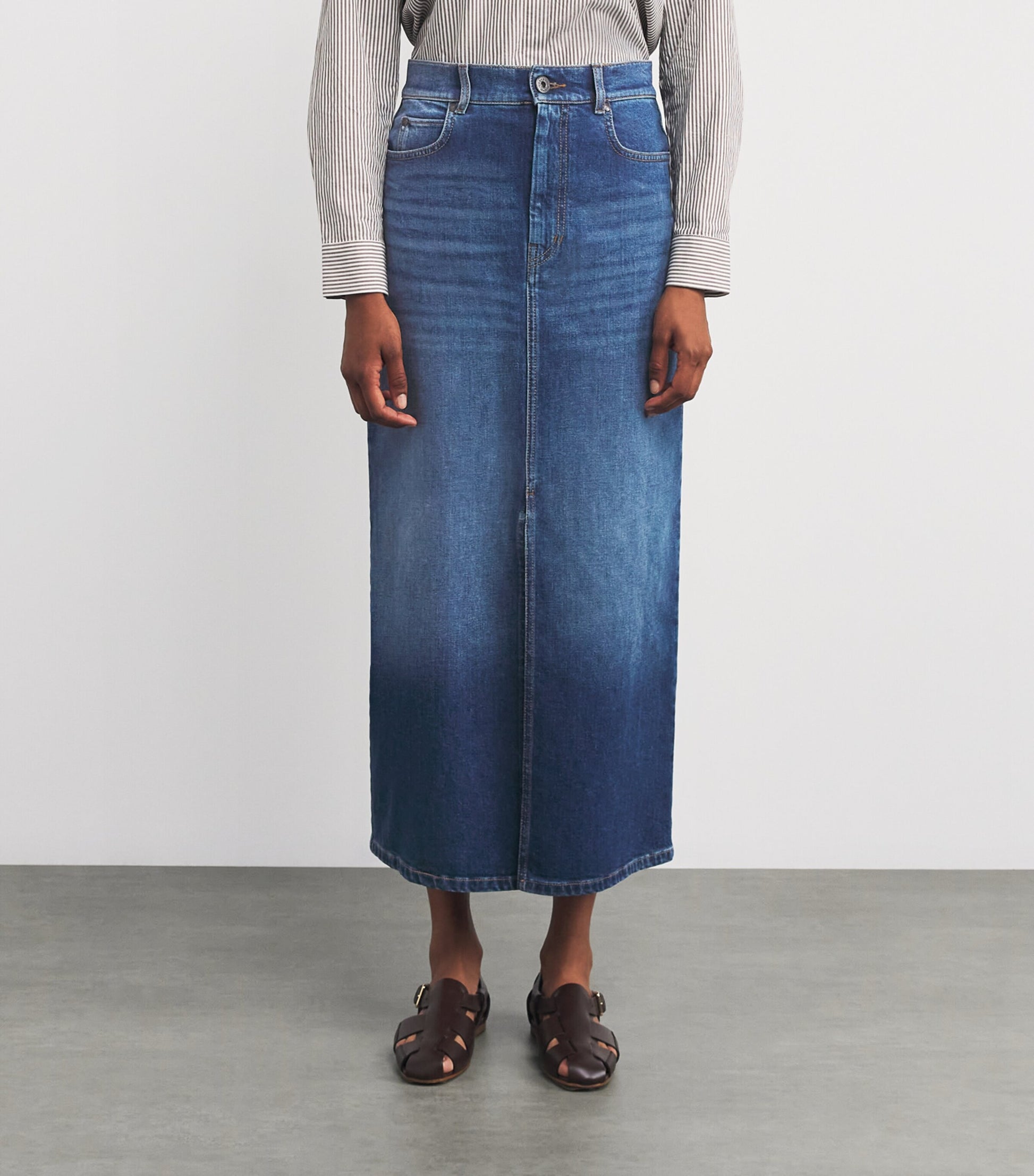 Weekend Max Mara Blue Denim Maxi Skirt