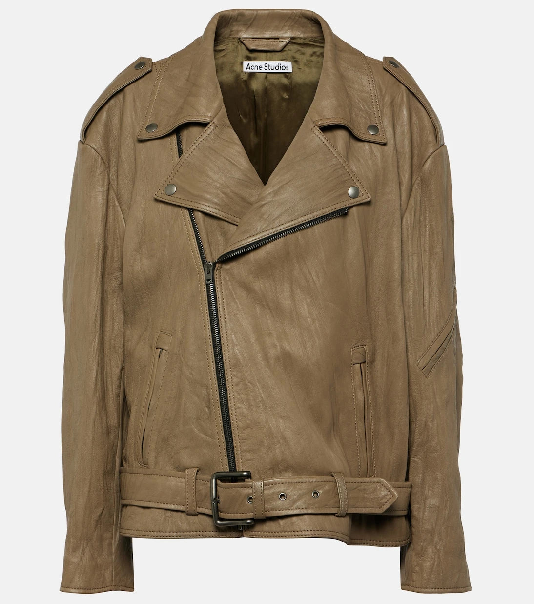 Acne Studios - Linor oversized belted leather jacket