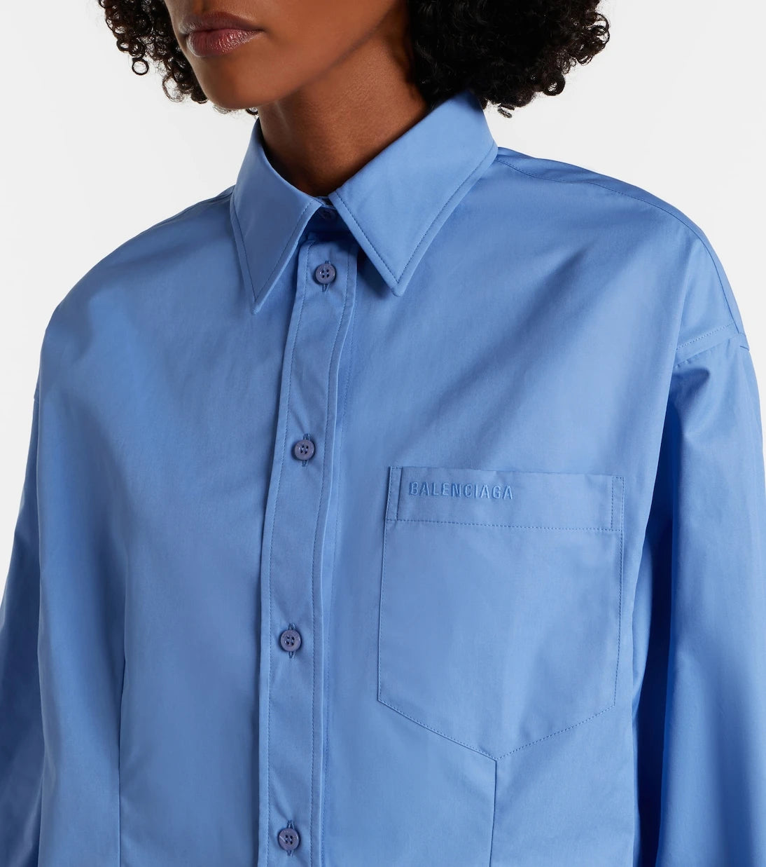Balenciaga - Asymmetric cotton poplin shirt
