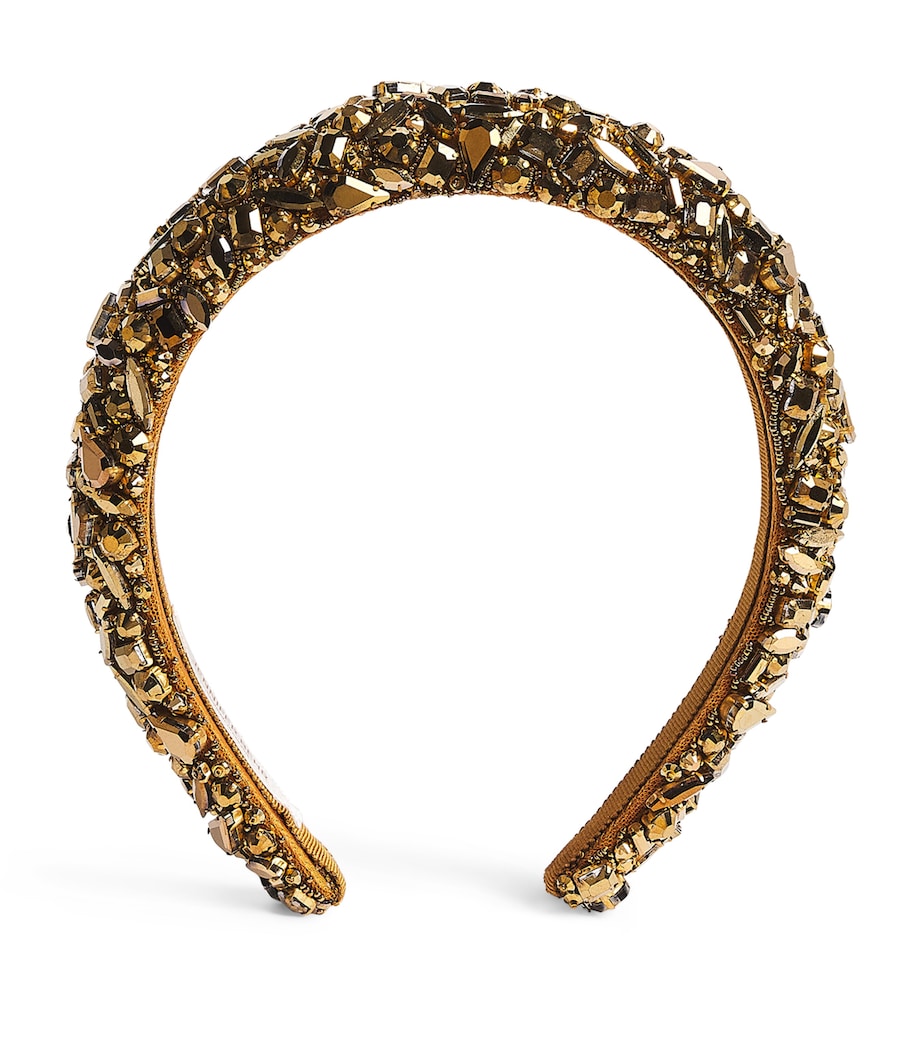 Jennifer Behr Gold Crystal-Embellished Czarina Headband