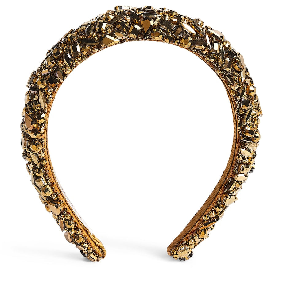 Jennifer Behr Gold Crystal-Embellished Czarina Headband