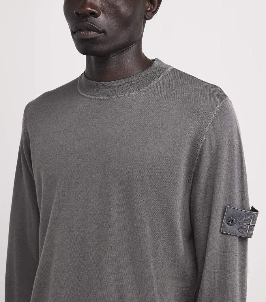 Stone Island Grey Wool Ghost Sweater