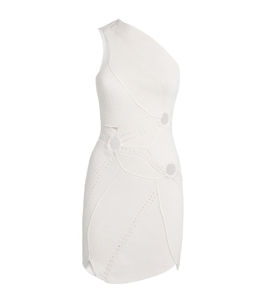 Cult Gaia White One-Shoulder Coreline Mini Dress