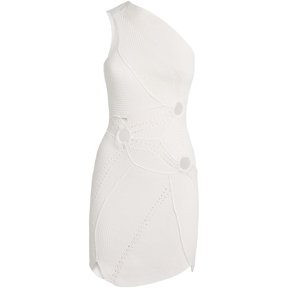 Cult Gaia White One-Shoulder Coreline Mini Dress