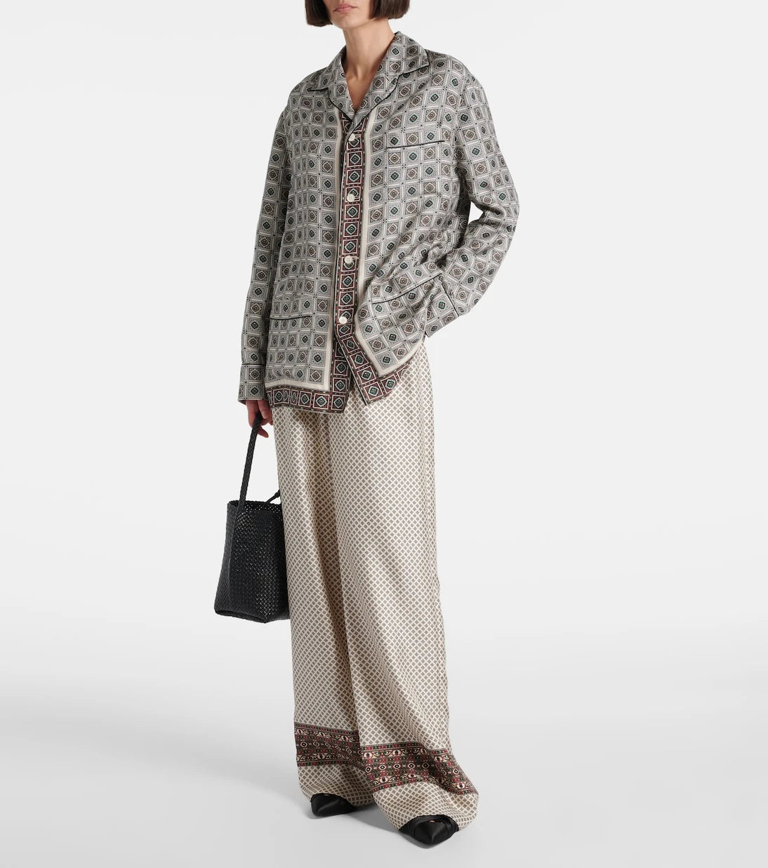 Loro Piana - Valerio printed silk twill wide-leg pants