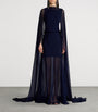 Ralph Lauren Collection Navy Silk Georgette Dylon Dress