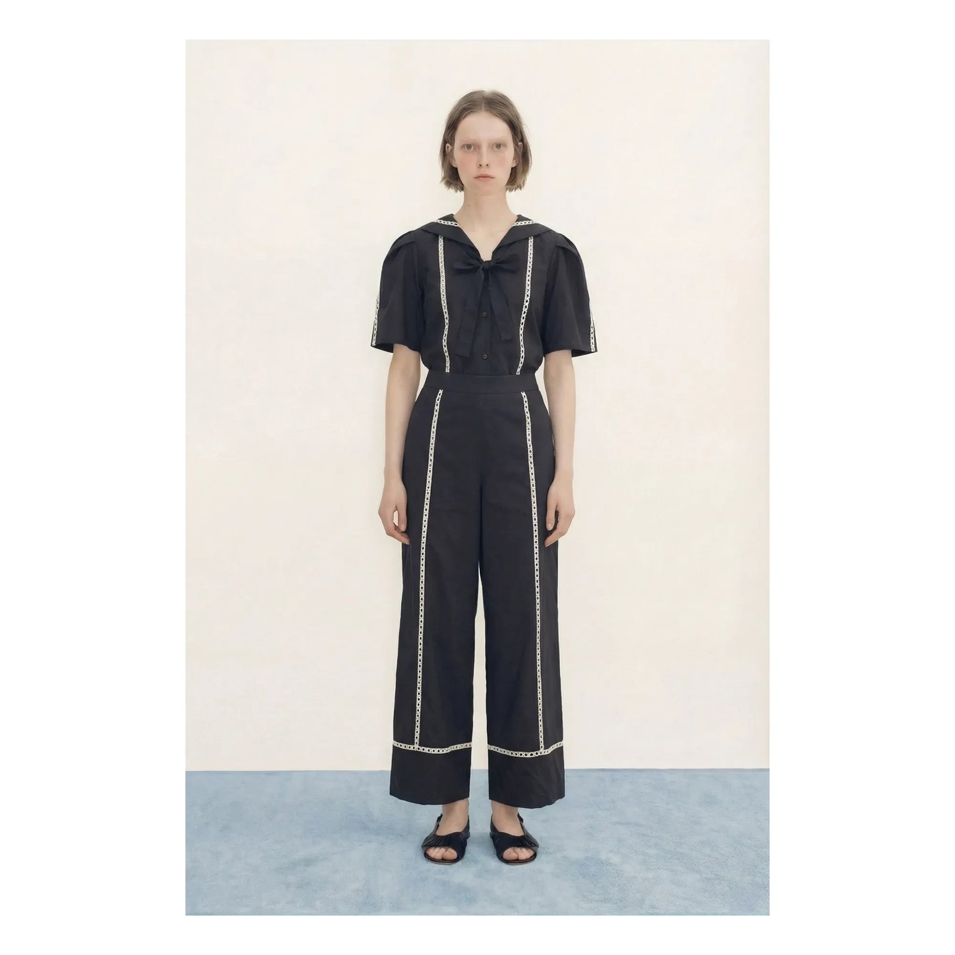 The Tiny Big Sister - Sailor Cotton Blouse | Navy blue