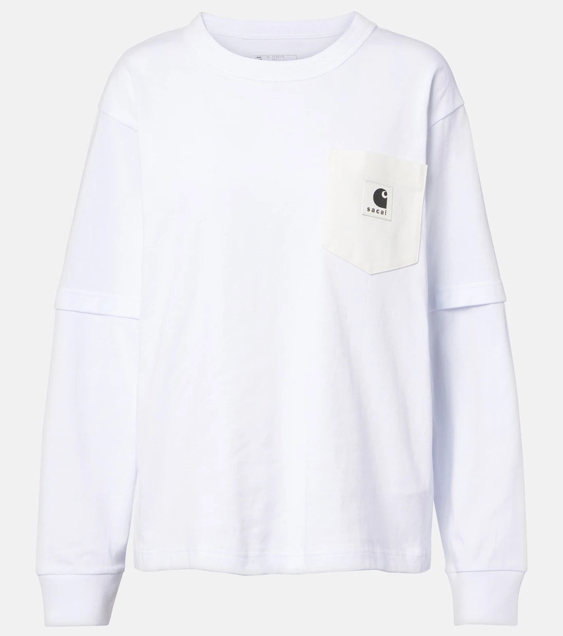 Sacai - x Carhartt layered cotton jersey top