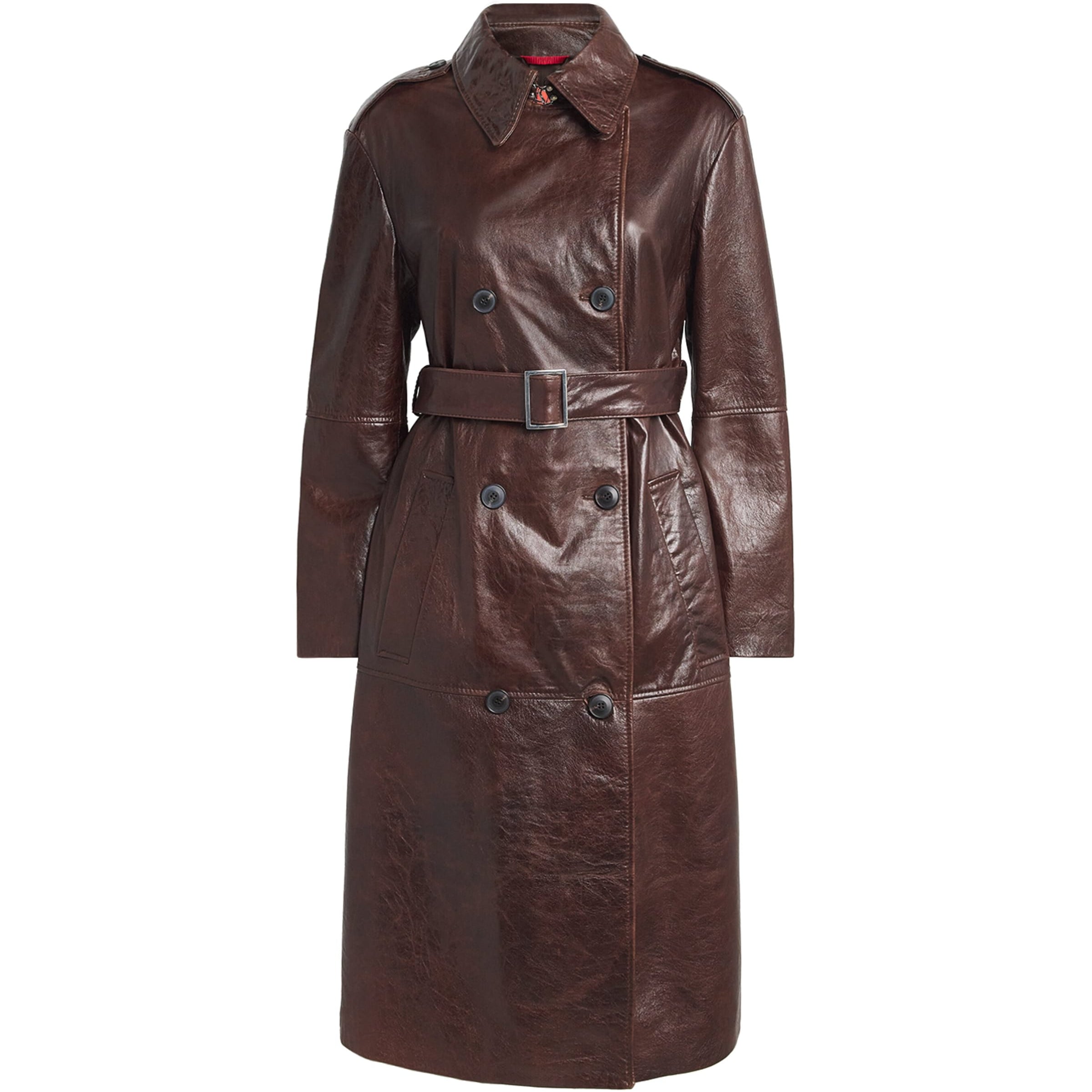 MAX&Co. Brown Leather Trench Coat