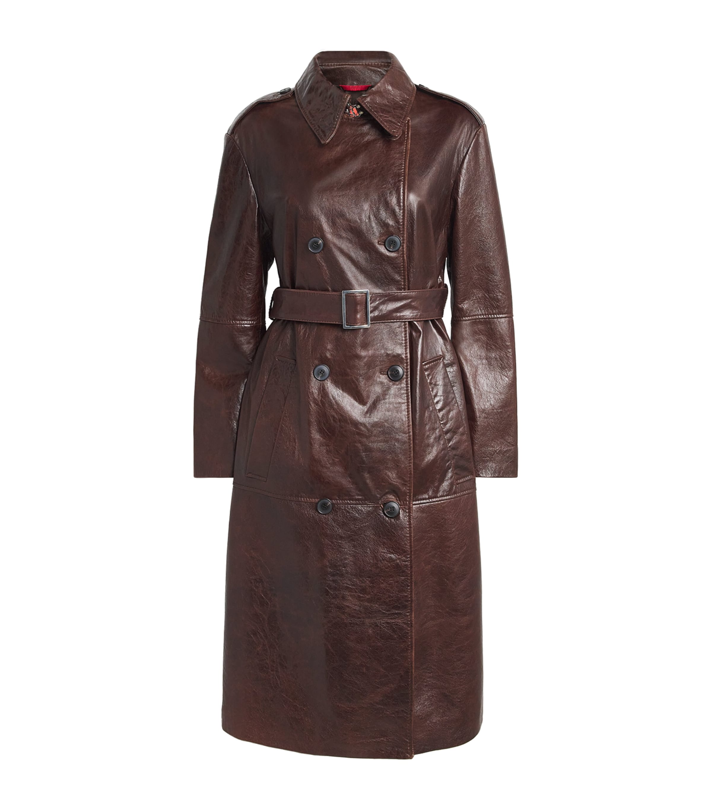 MAX&Co. Brown Leather Trench Coat