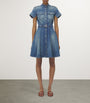 McQueen Blue Stonewashed Denim Mini Dress