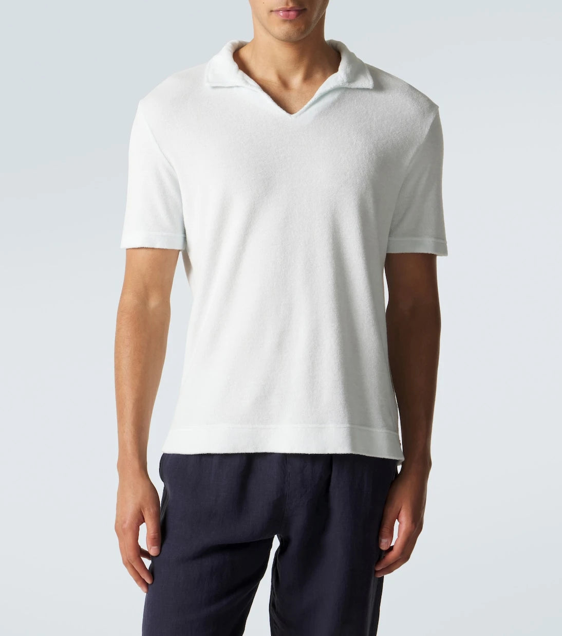 Thom Sweeney - Cotton terry polo shirt