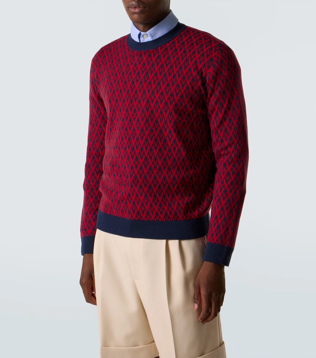 Valentino - Toute La V virgin wool jacquard sweater
