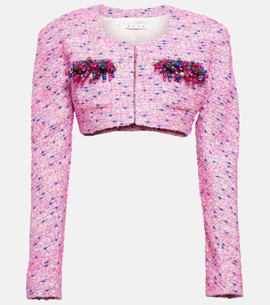 Area - Embellished bouclé cropped jacket