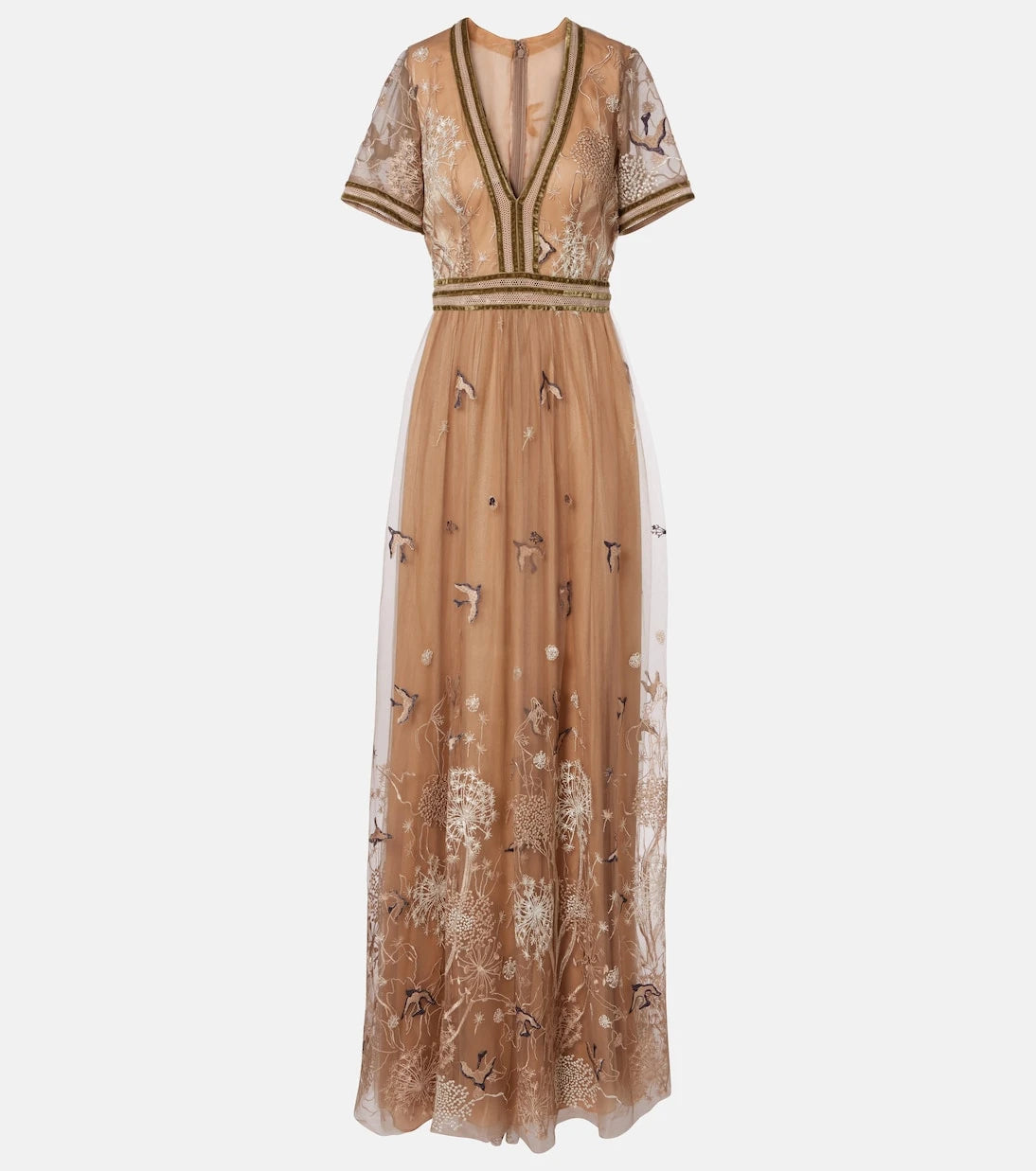 Costarellos - Embroidered tulle gown