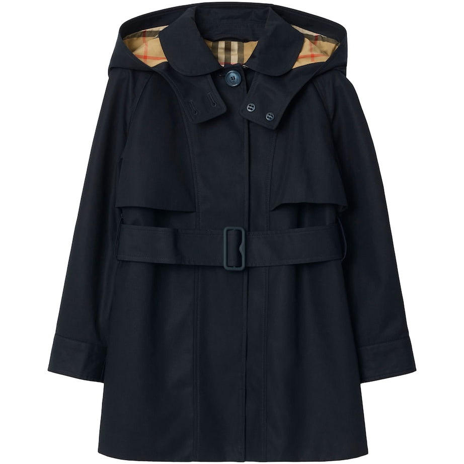 Burberry Kids Cotton Hooded Trench Coat (3-12 Years)