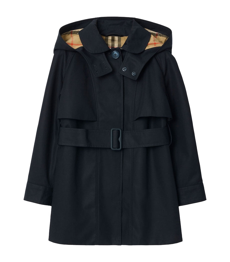 Burberry Kids Cotton Hooded Trench Coat (3-12 Years)