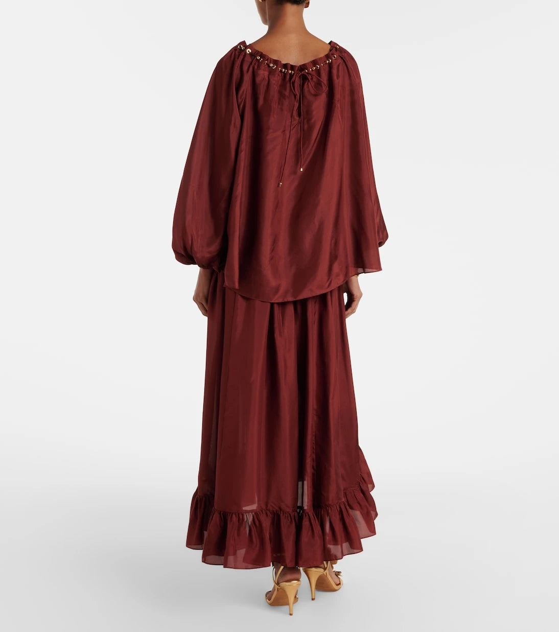 Zimmermann - Aster gathered silk habotai maxi skirt